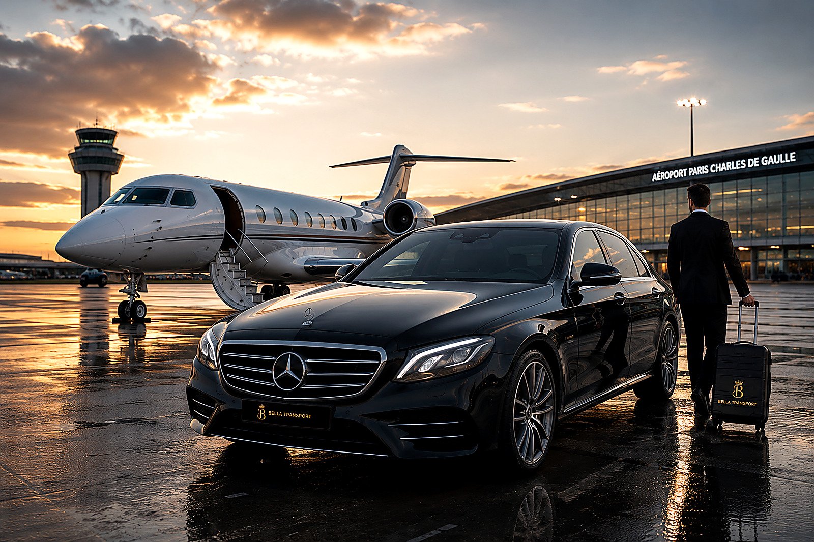 Transfert aéroport Paris avec chauffeur privé Bella Transport - Chauffeur privé à Paris et Île-de-France